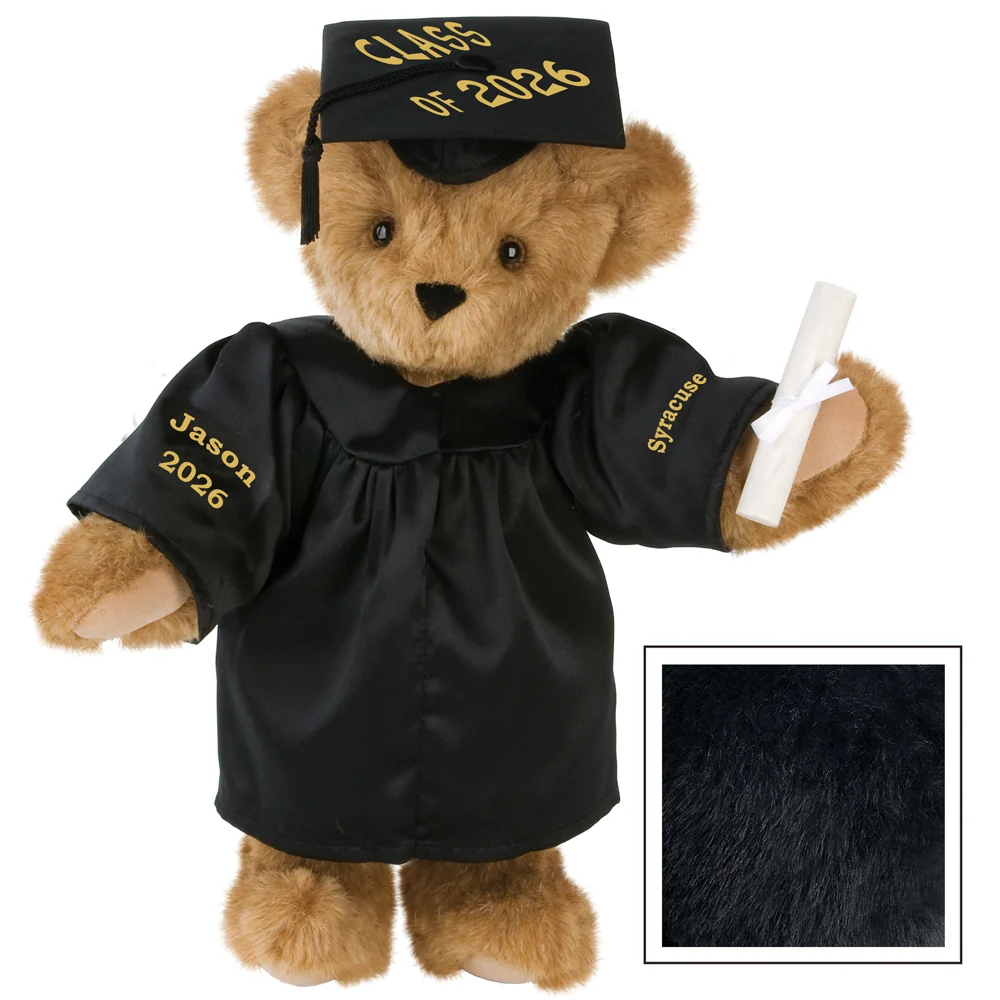 15 In. Class of 2026 Graduation Bear in Black Gown - Image 7
