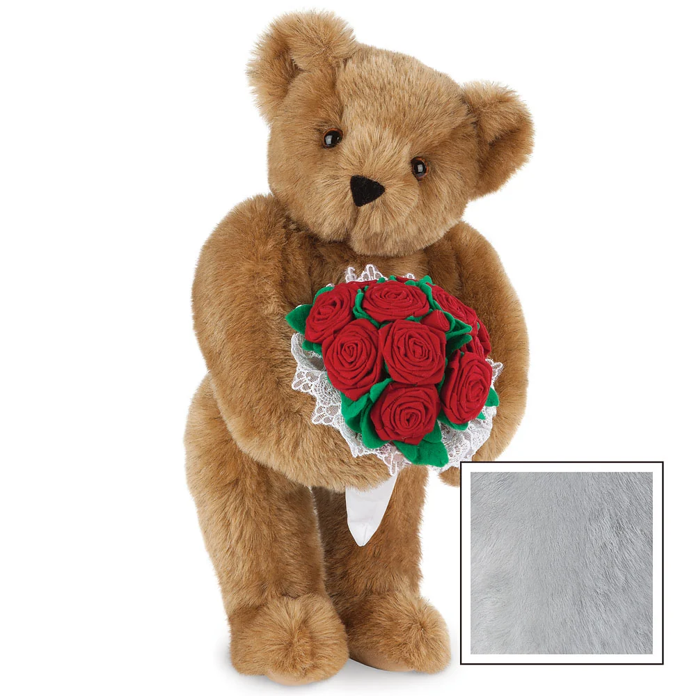 15 In. Red Rose Bouquet Teddy Bear - Image 7