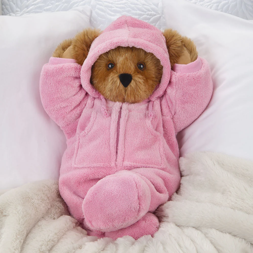 15 In. Hoodie Footie Bear. Pink