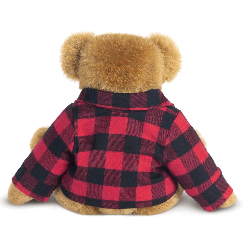 15 In. Vermont Flannel Bear. Red Buffalo Plaid - Image 5